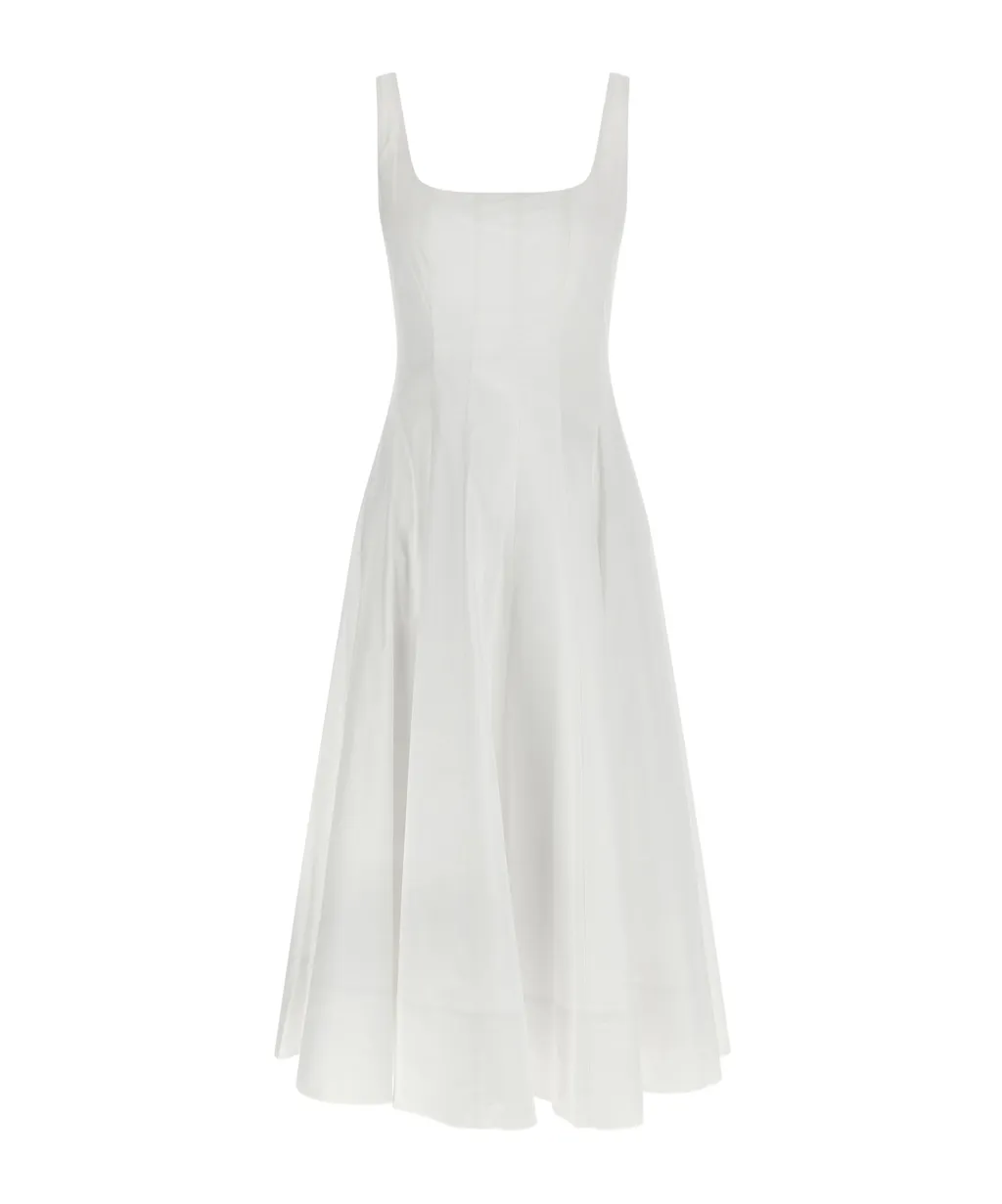 Staud Wells Pleated Sleeveless Dress