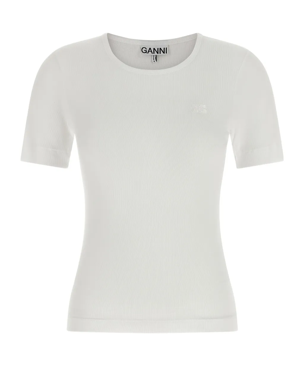 Ganni Logo Embroidery T-Shirt