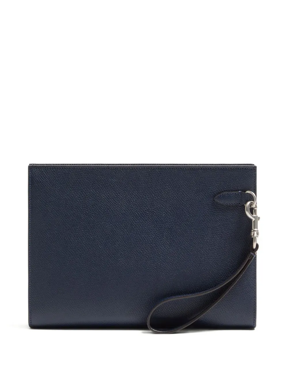 Grained Vlogo Signature Leather Clutch Bag