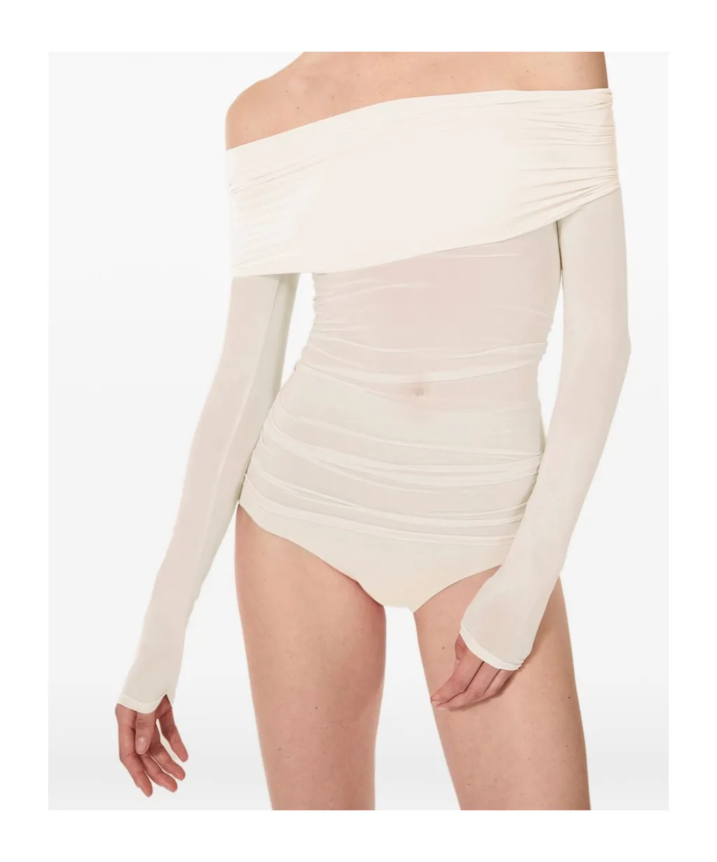 Sheer Drape Long Sleeves Top
