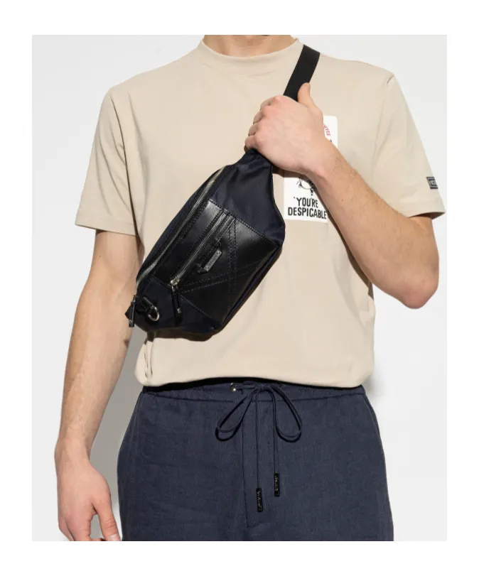 Iceberg Quilted Zip Belt Messenger Bag
