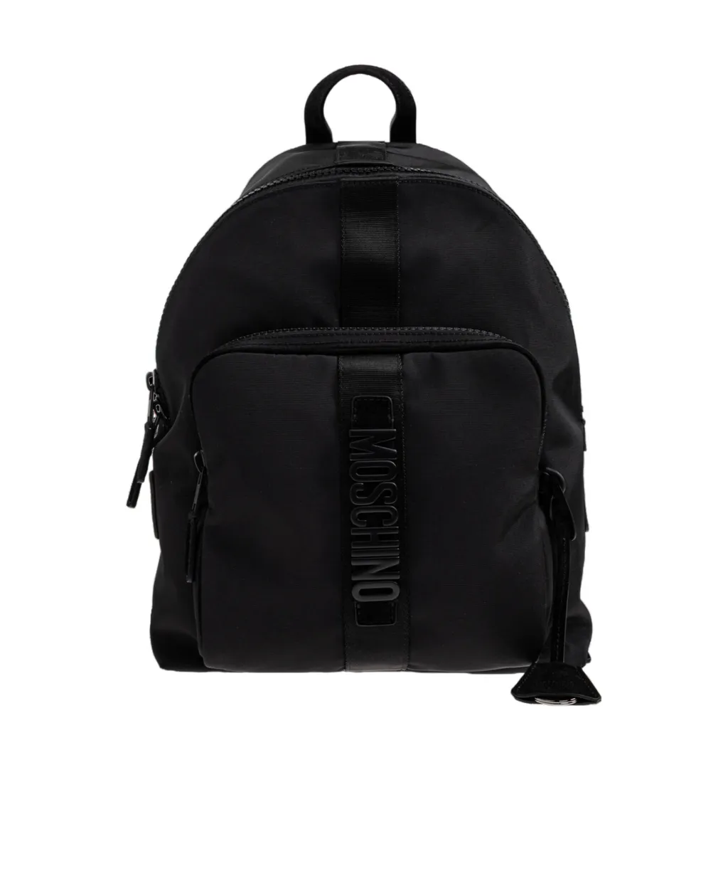 Moschino Logo Detailed Zipped Backpack