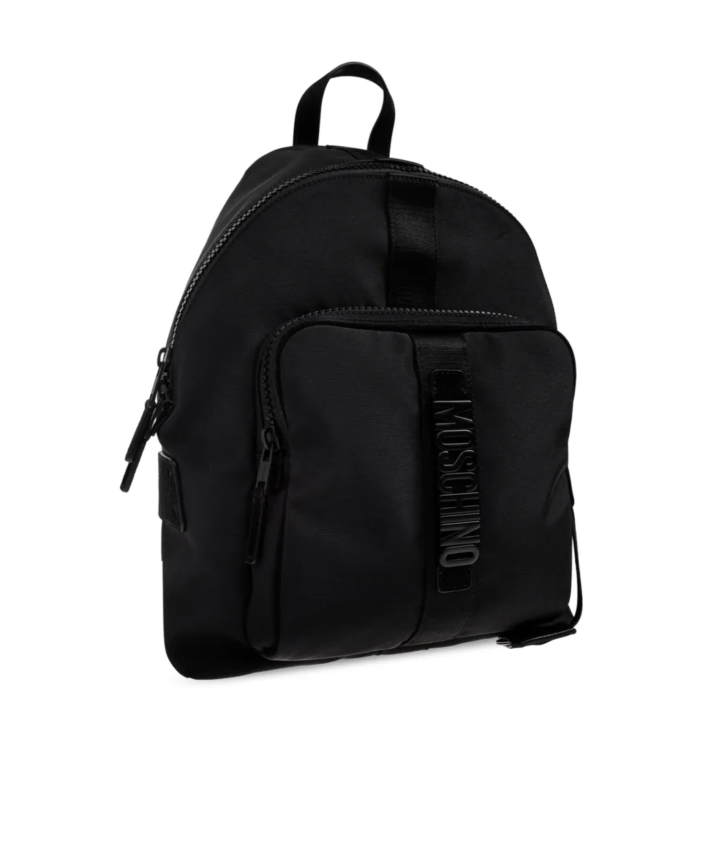 Moschino Logo Detailed Zipped Backpack