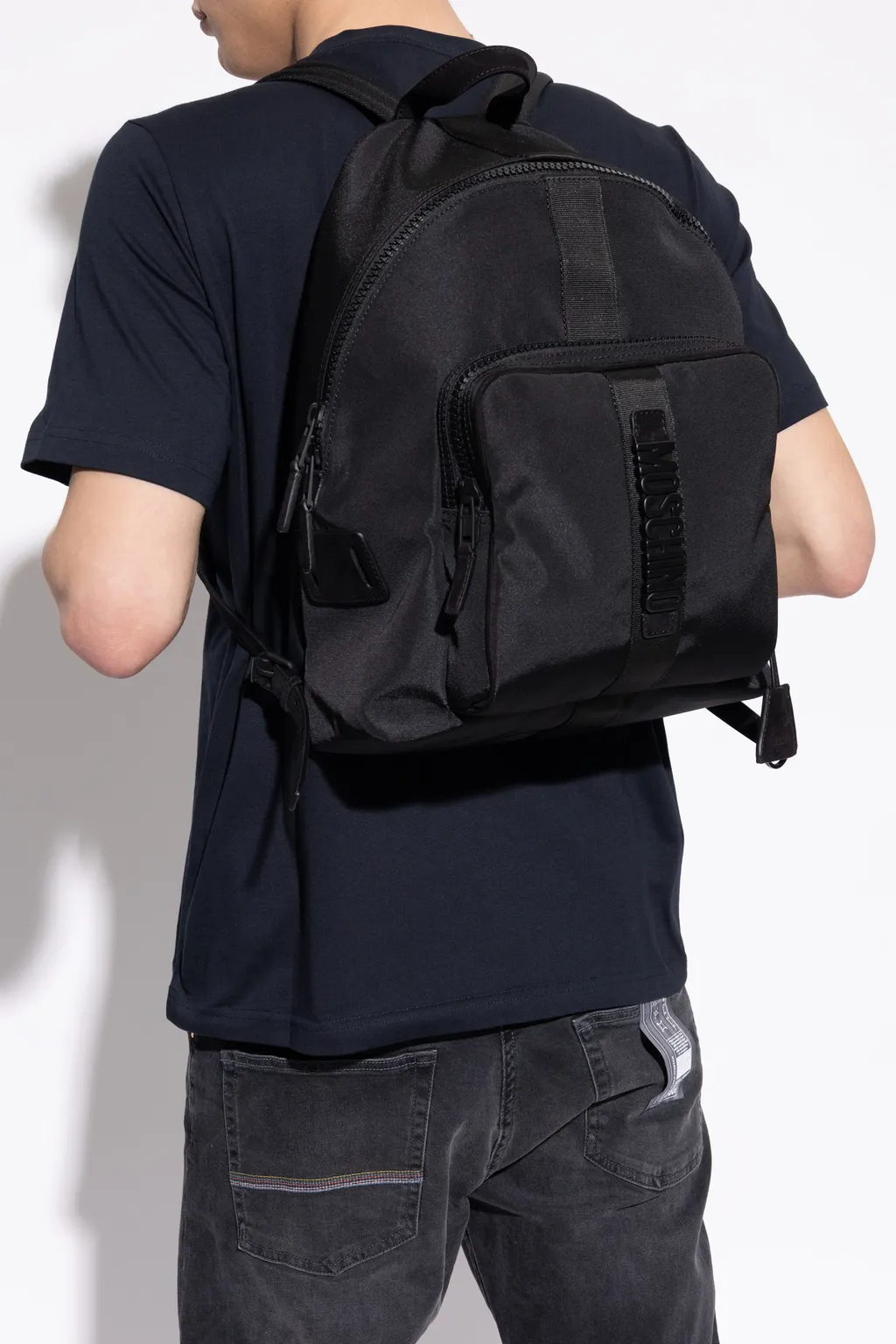Moschino Logo Detailed Zipped Backpack