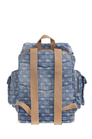 Dsquared2 Monogram-Patterned Drawstring Backpack