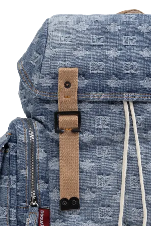Dsquared2 Monogram-Patterned Drawstring Backpack