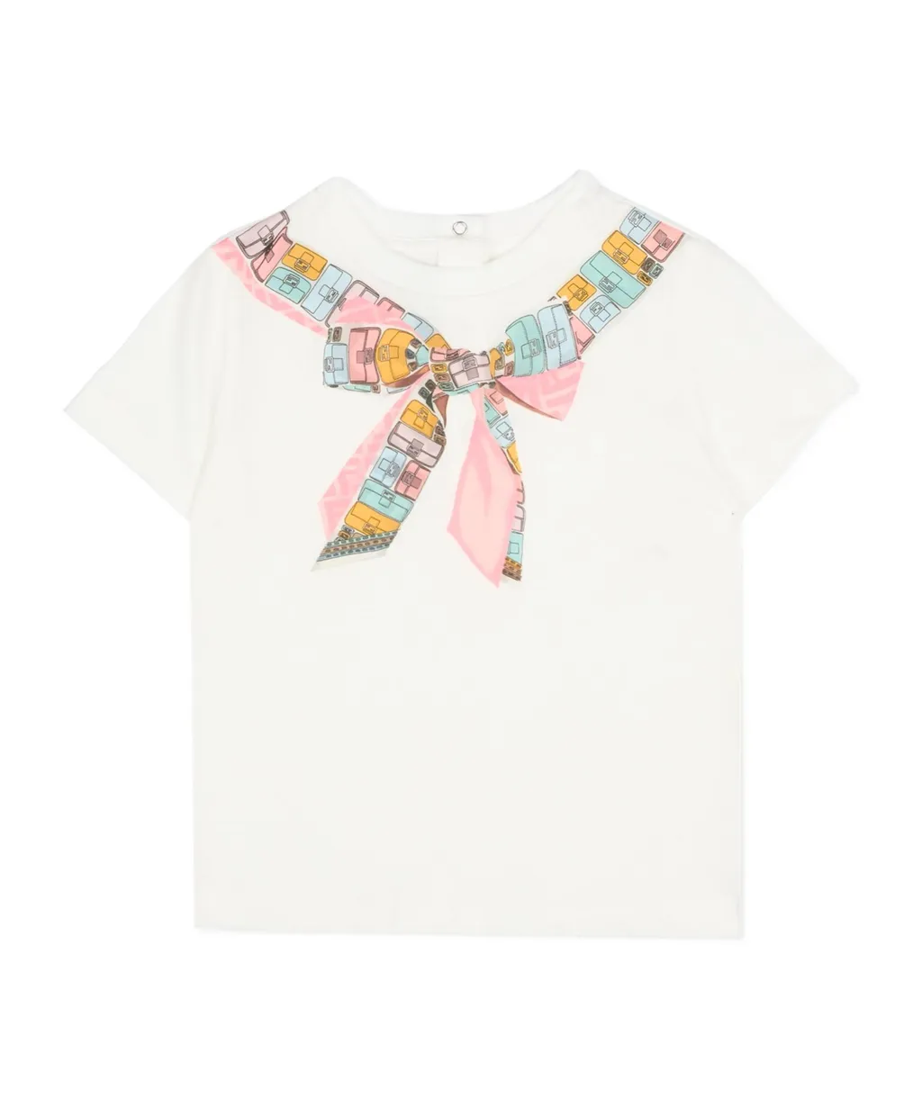 Fendi Kids Bow-Printed Crewneck T-Shirt