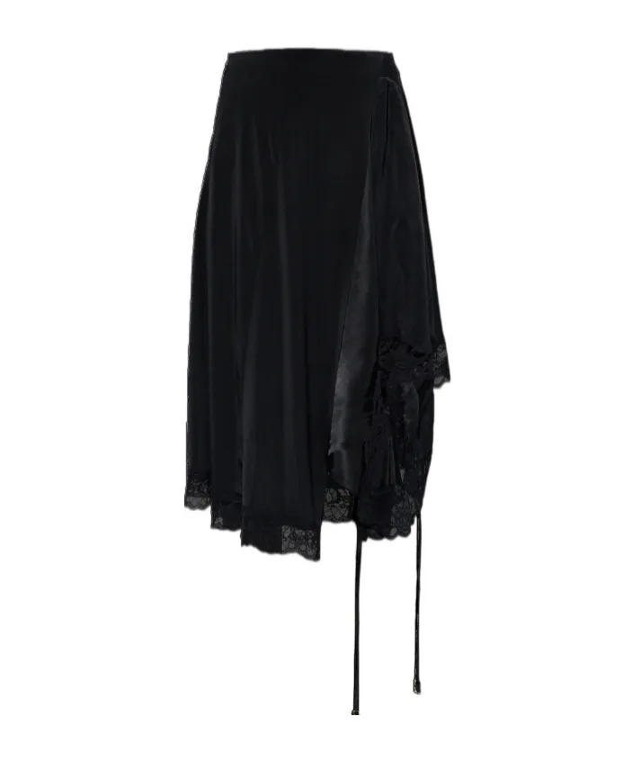 Vetements Asymmetric Lace-Trim Skirt