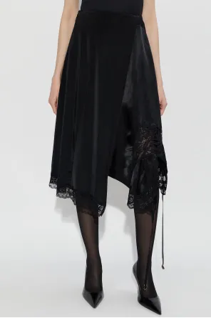 Vetements Asymmetric Lace-Trim Skirt