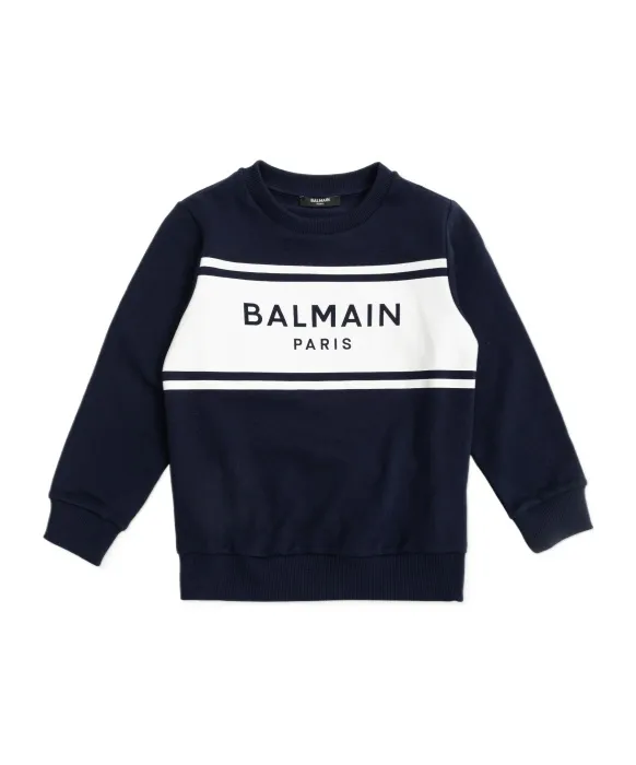 Balmain Kids Logo Printed Crewneck Sweatshirt