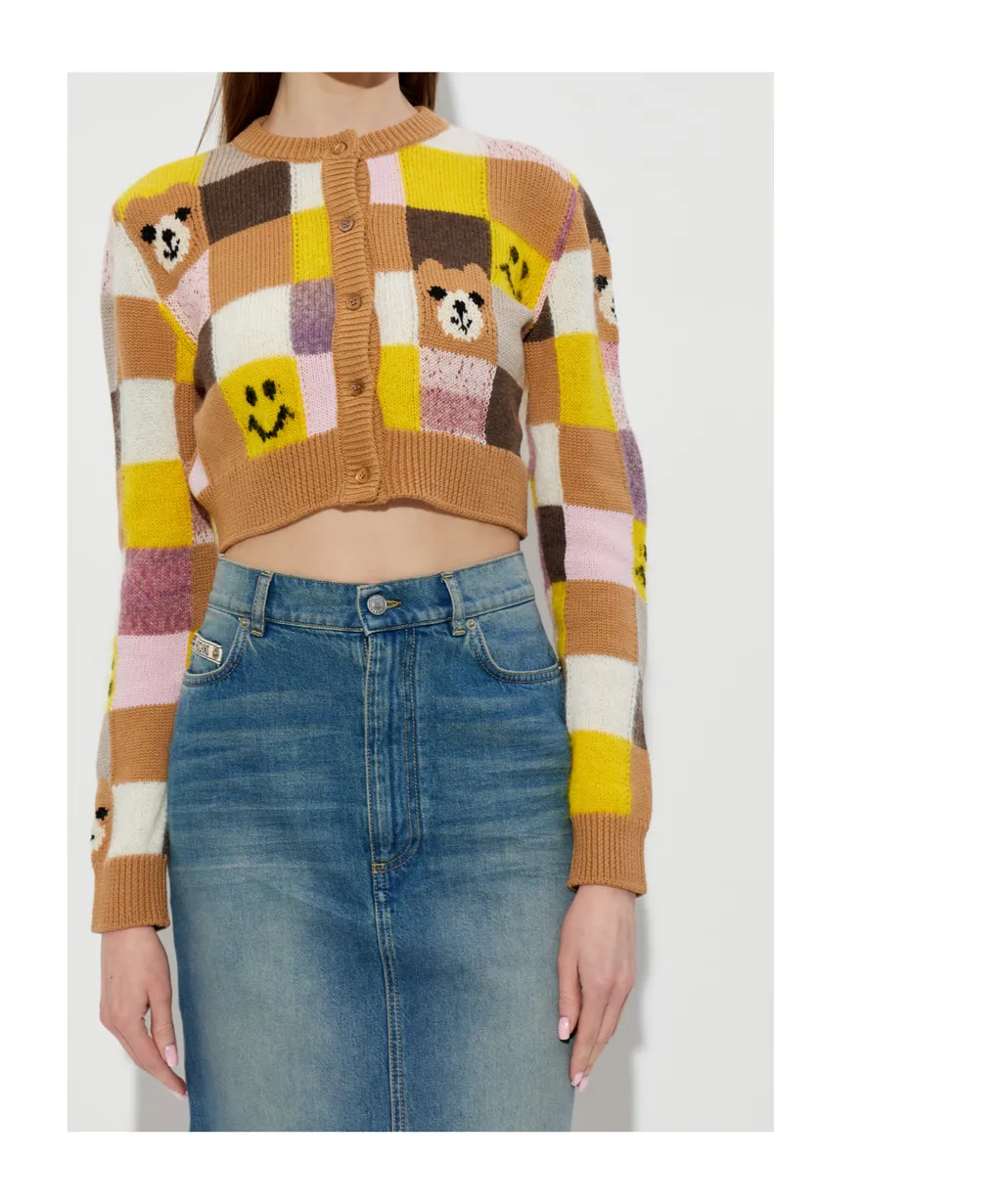 Moschino Long Sleeve Cropped Cardigan