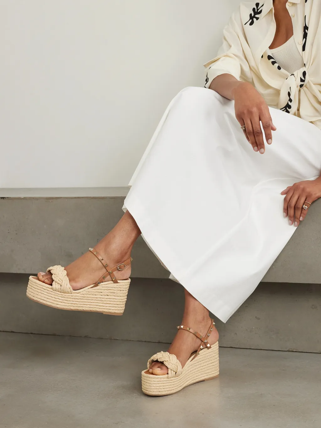 Rockstud 95 Wedge Sandals