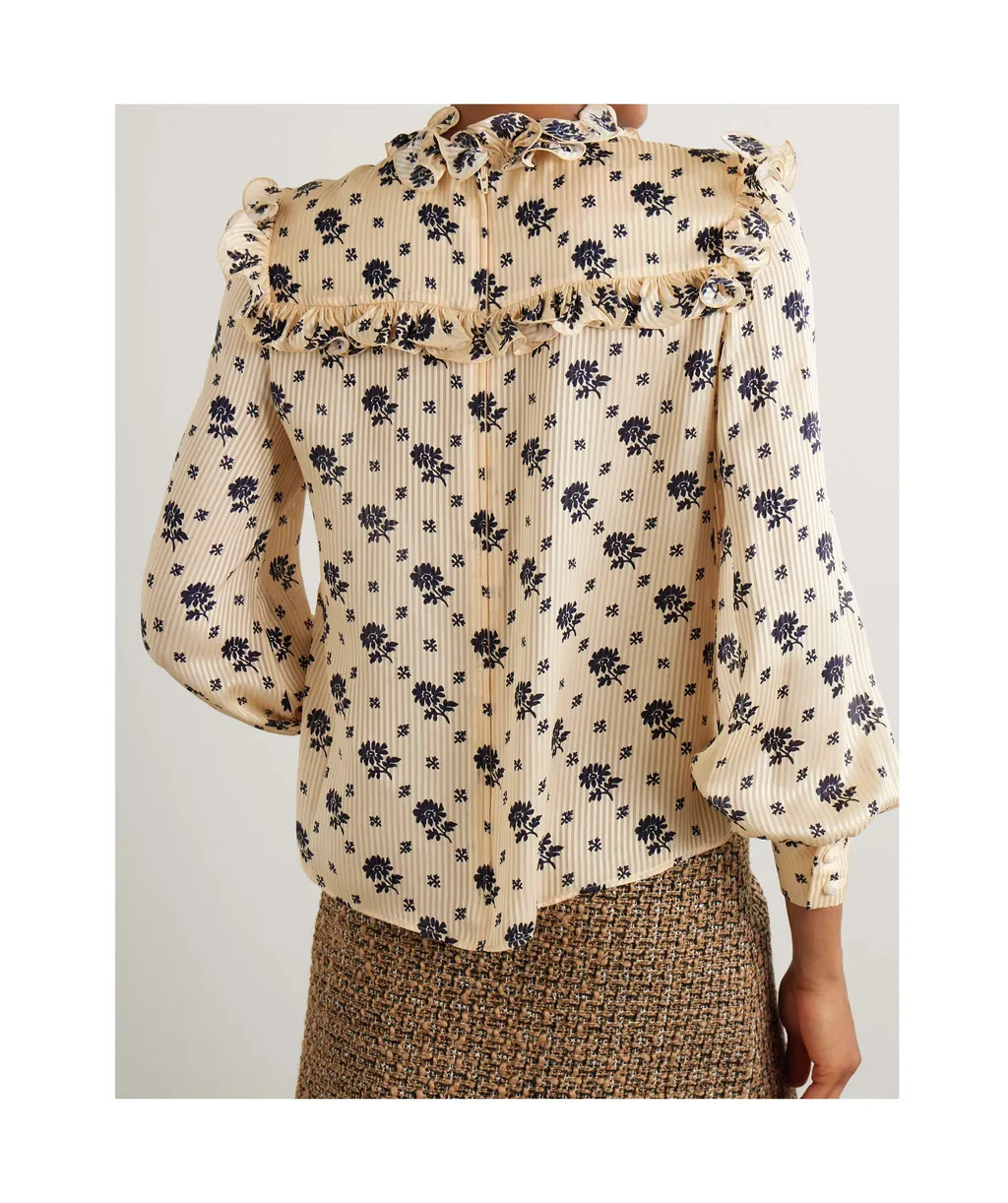 Ruffled Jacquard Shirt
