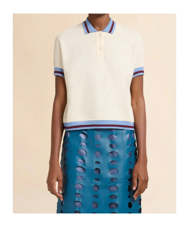 Marni Logo Embroidered Stripe-Detail Polo Shirt