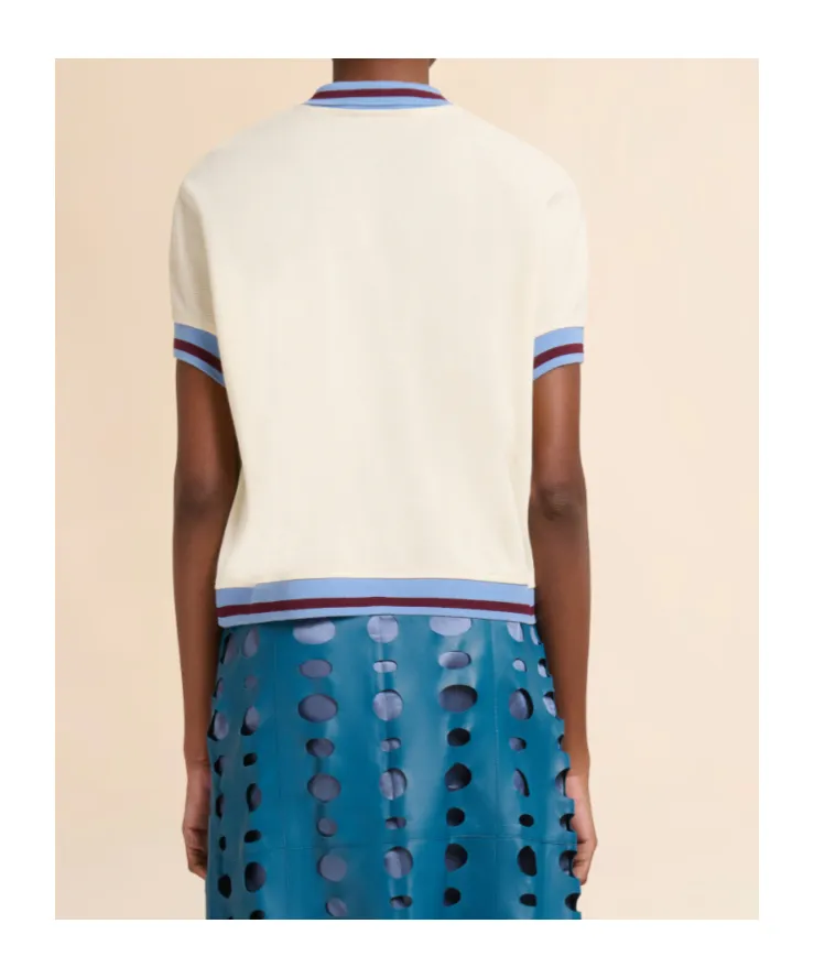 Marni Logo Embroidered Stripe-Detail Polo Shirt