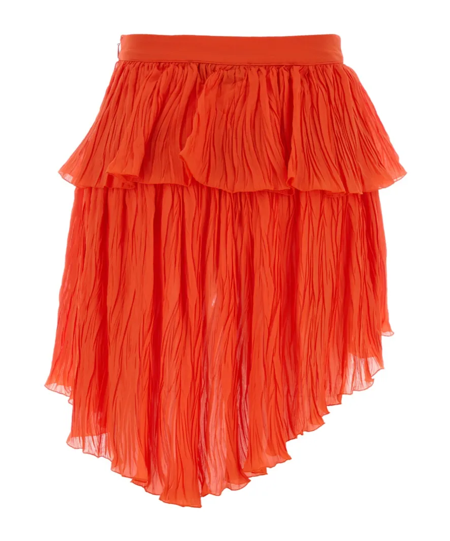 Blumarine Asymmetric Crinked Mini Skirt