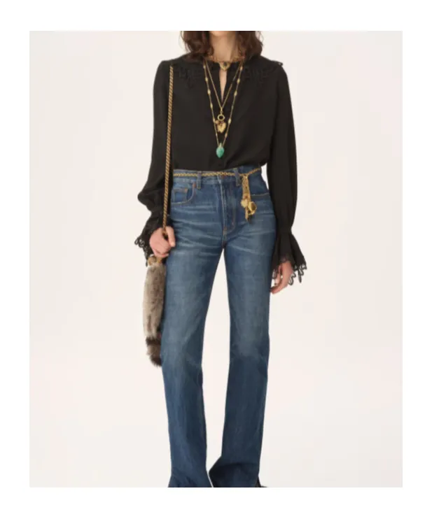 Chloé Fluid Lace Detailed Blouse