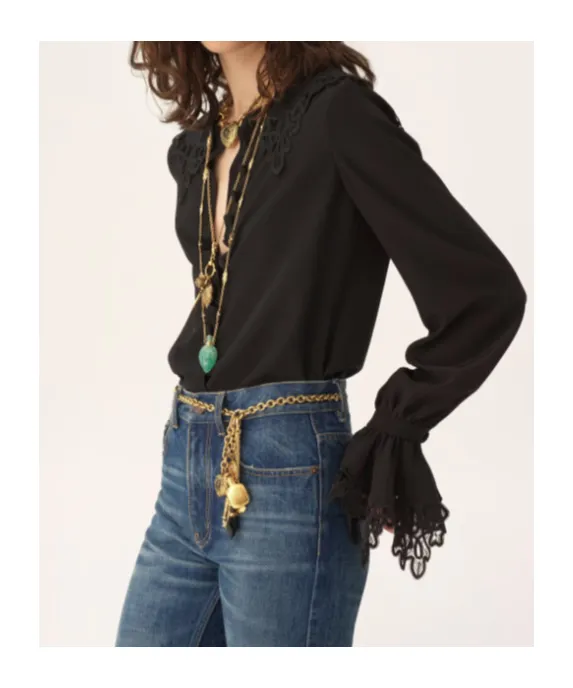 Chloé Fluid Lace Detailed Blouse