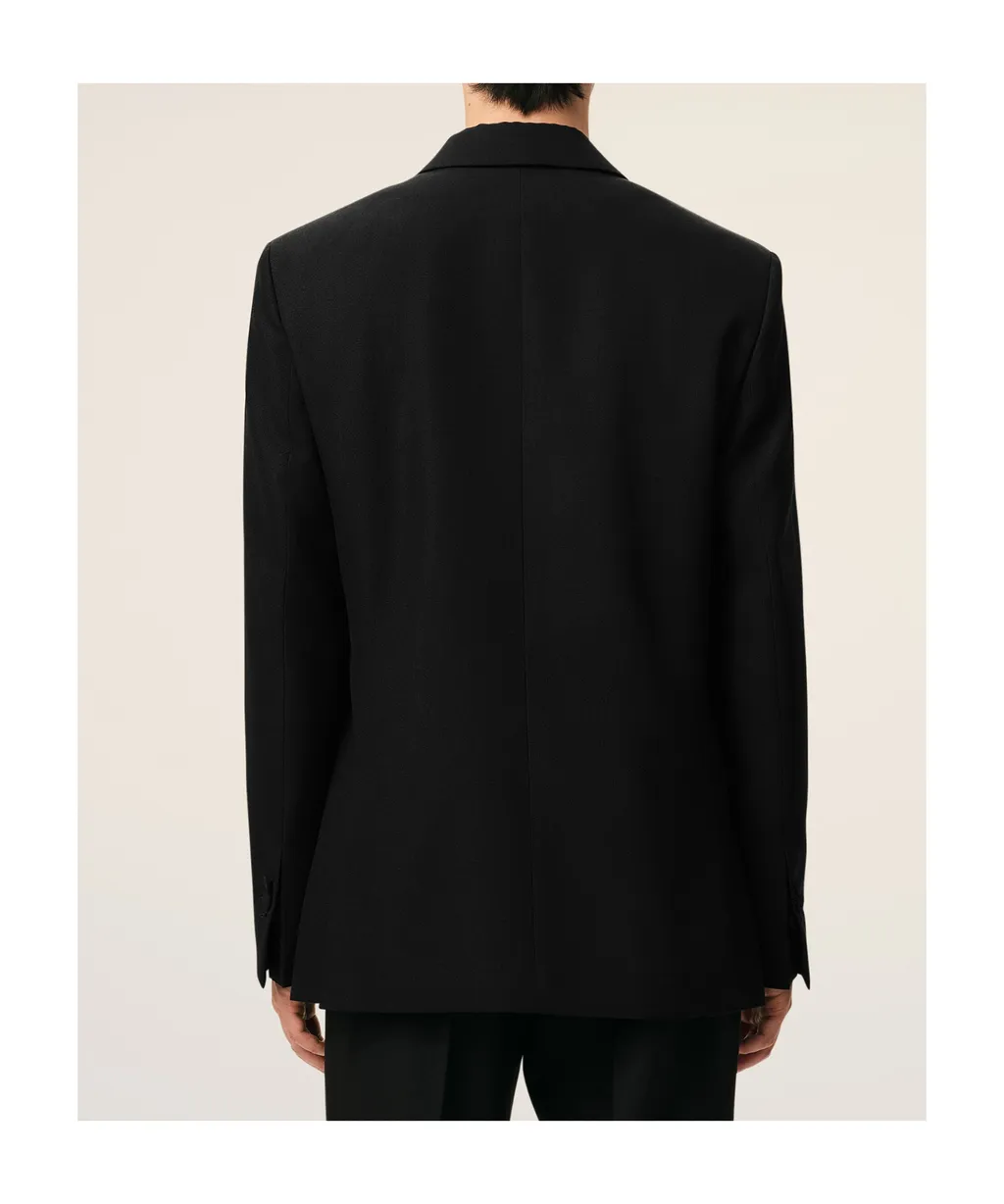 Ami Double Breasted Straight Smocking Jacket