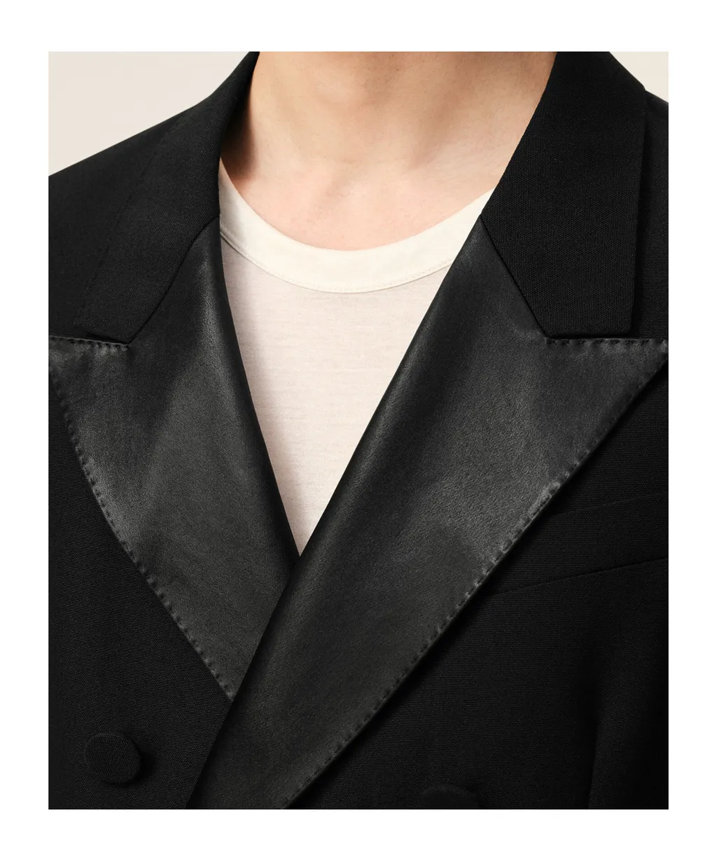 Ami Double Breasted Straight Smocking Jacket