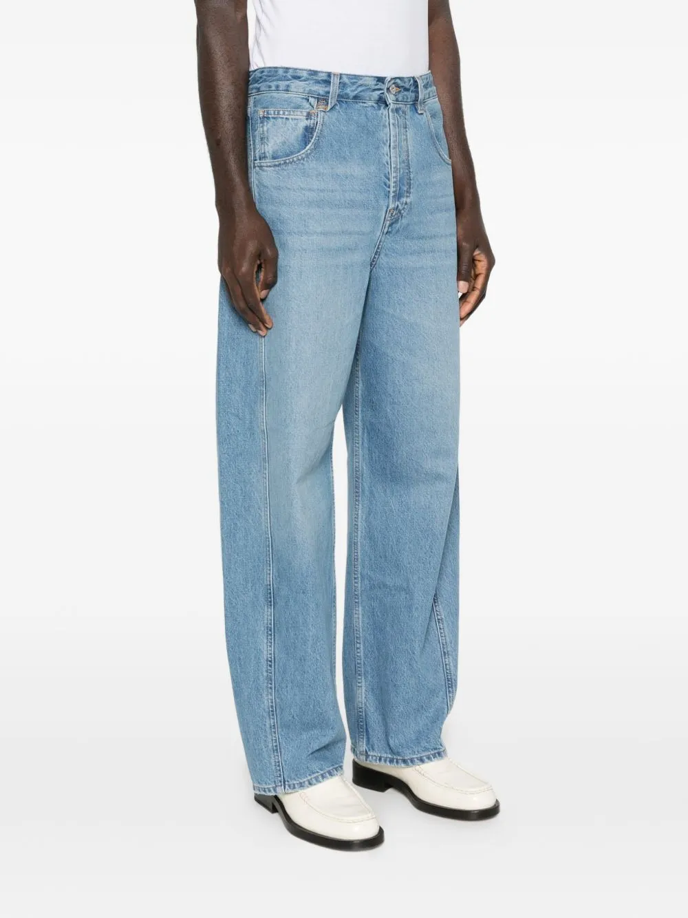 Waistband Jeans With Belt Loops