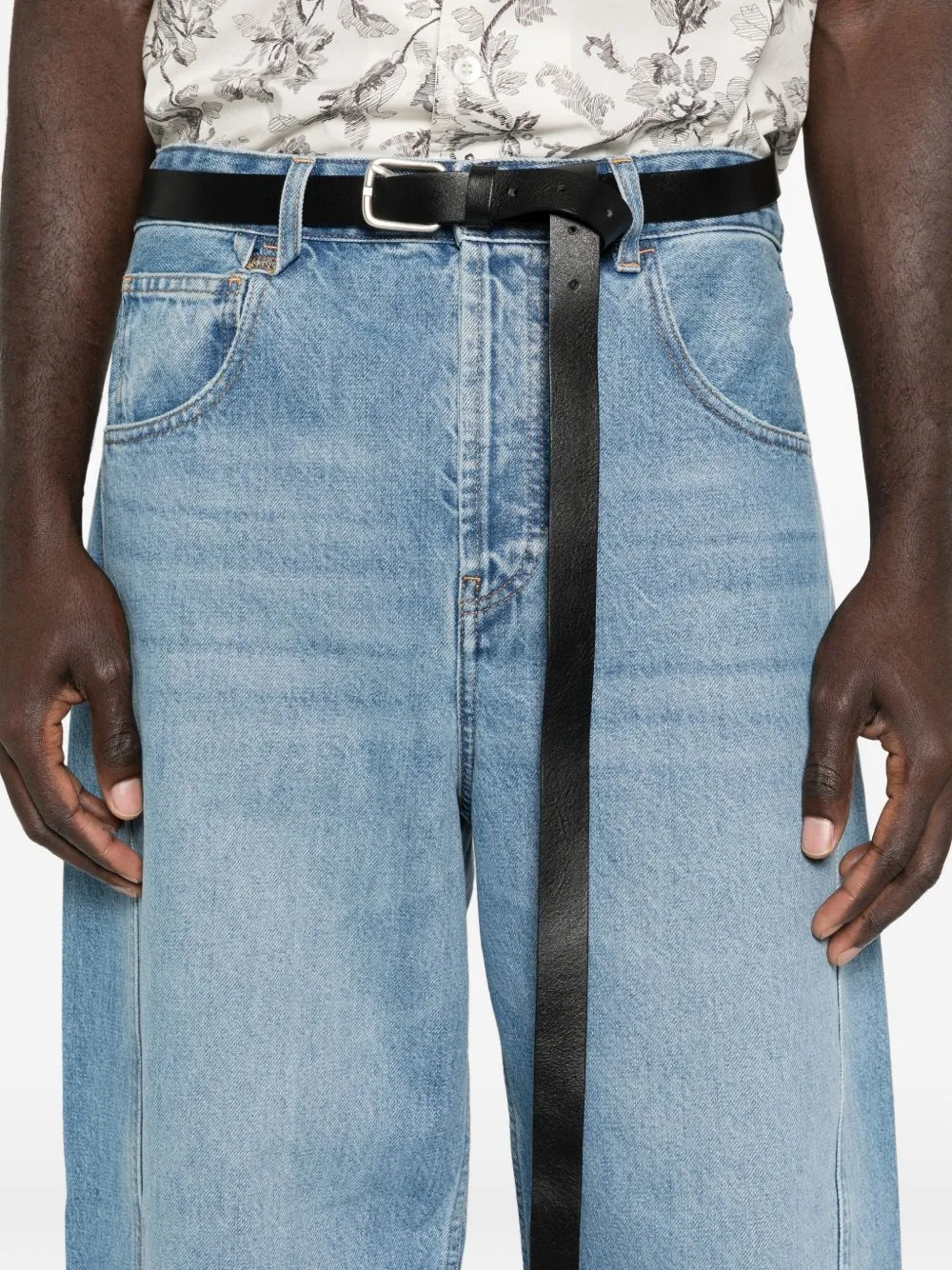 Waistband Jeans With Belt Loops