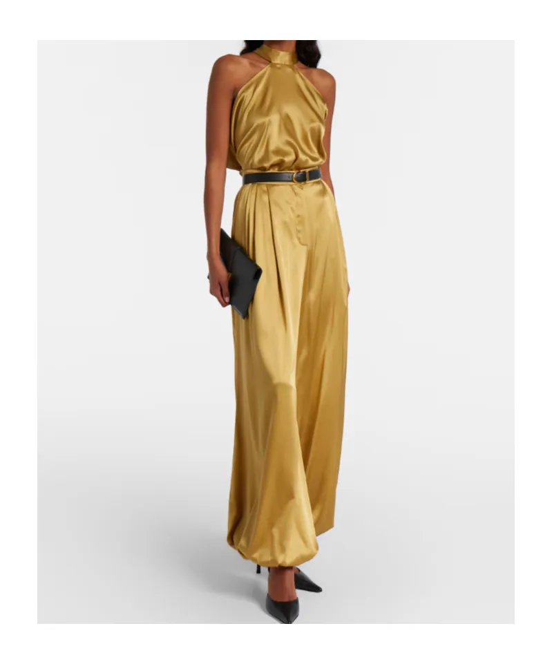 Open-Back Silk-Blend Satin Top