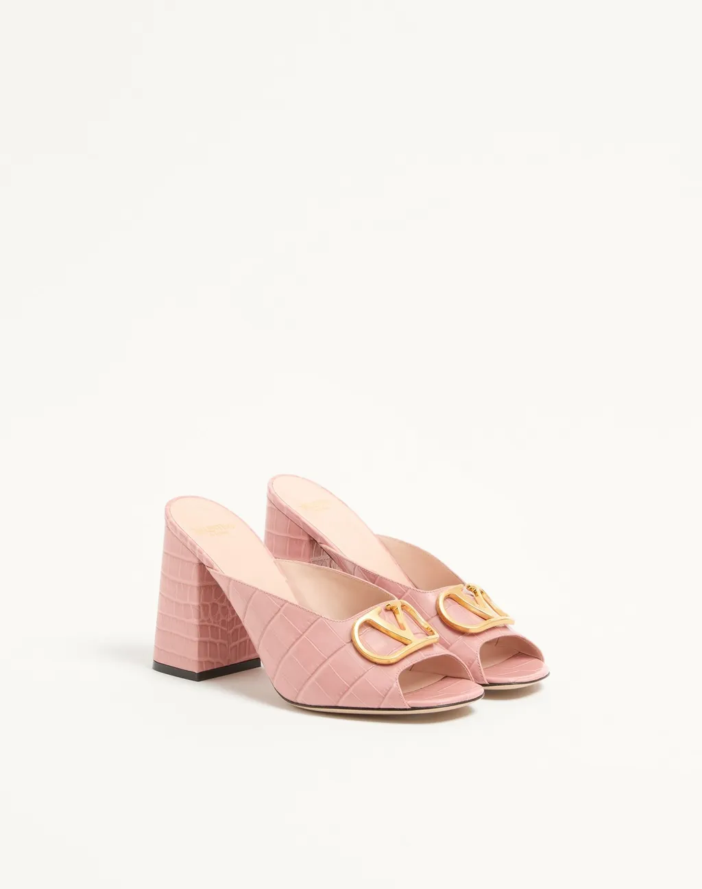 Vlogo Signature Slide Sandal In Printed Calfskin 95Mm