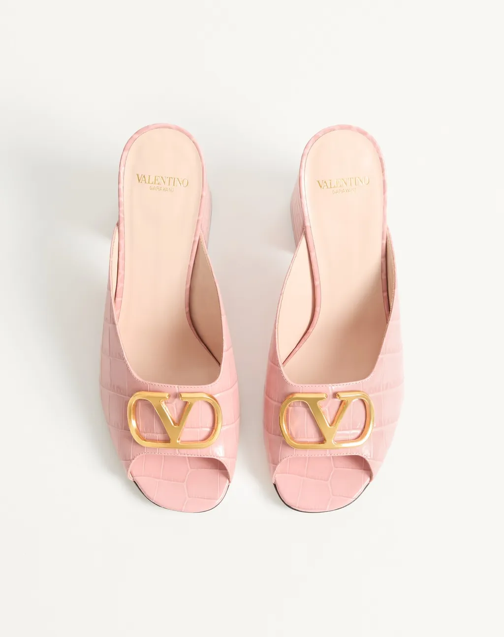 Vlogo Signature Slide Sandal In Printed Calfskin 95Mm
