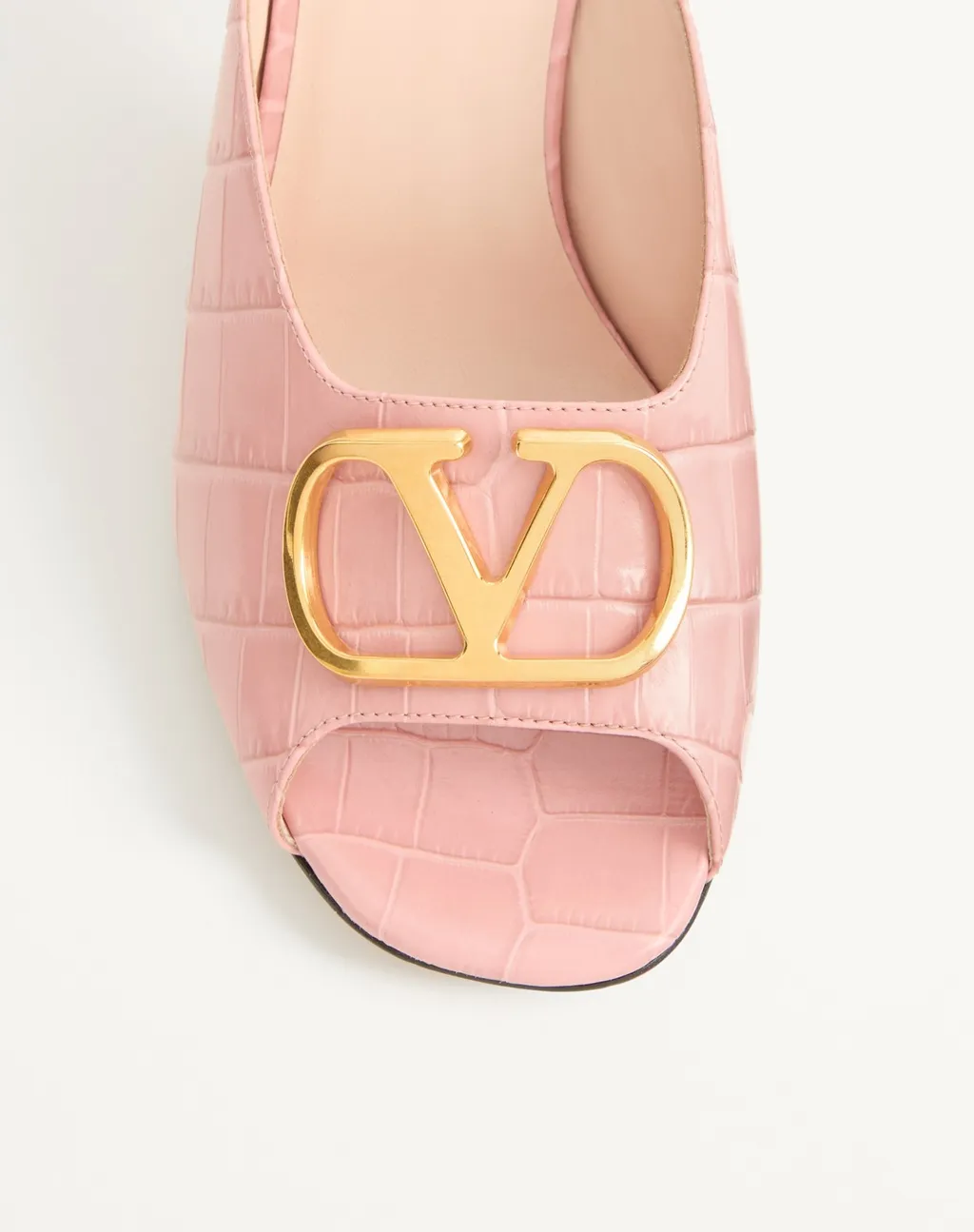 Vlogo Signature Slide Sandal In Printed Calfskin 95Mm