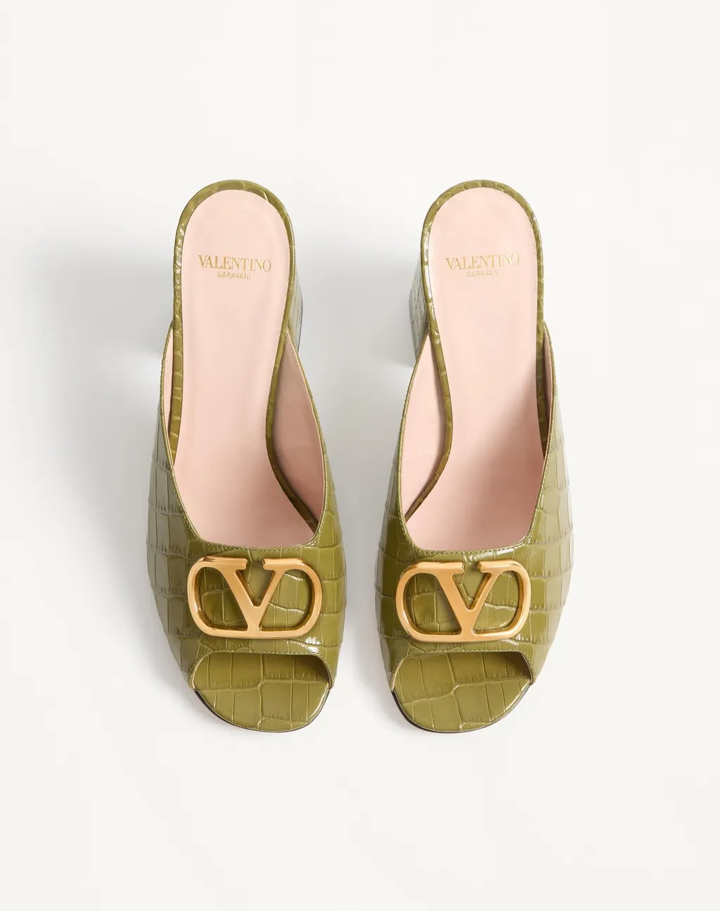 Vlogo Signature Slide Sandal In Printed Calfskin 95Mm