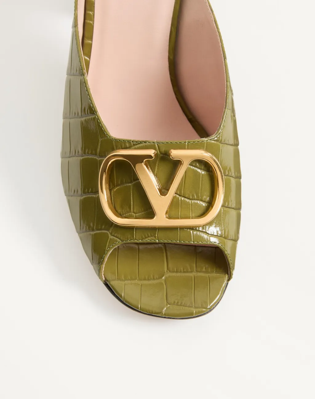 Vlogo Signature Slide Sandal In Printed Calfskin 95Mm