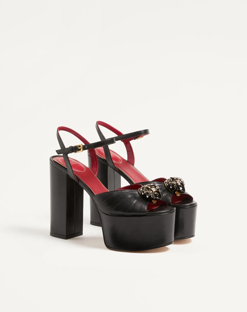 Panthea Platform Sandal In Kidskin Leather 125Mm