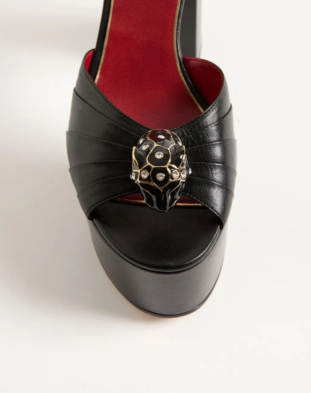 Panthea Platform Sandal In Kidskin Leather 125Mm