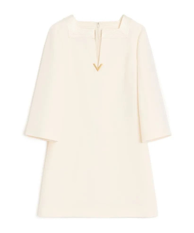 Valentino Vlogo Plaque V-Neck Mini Dress