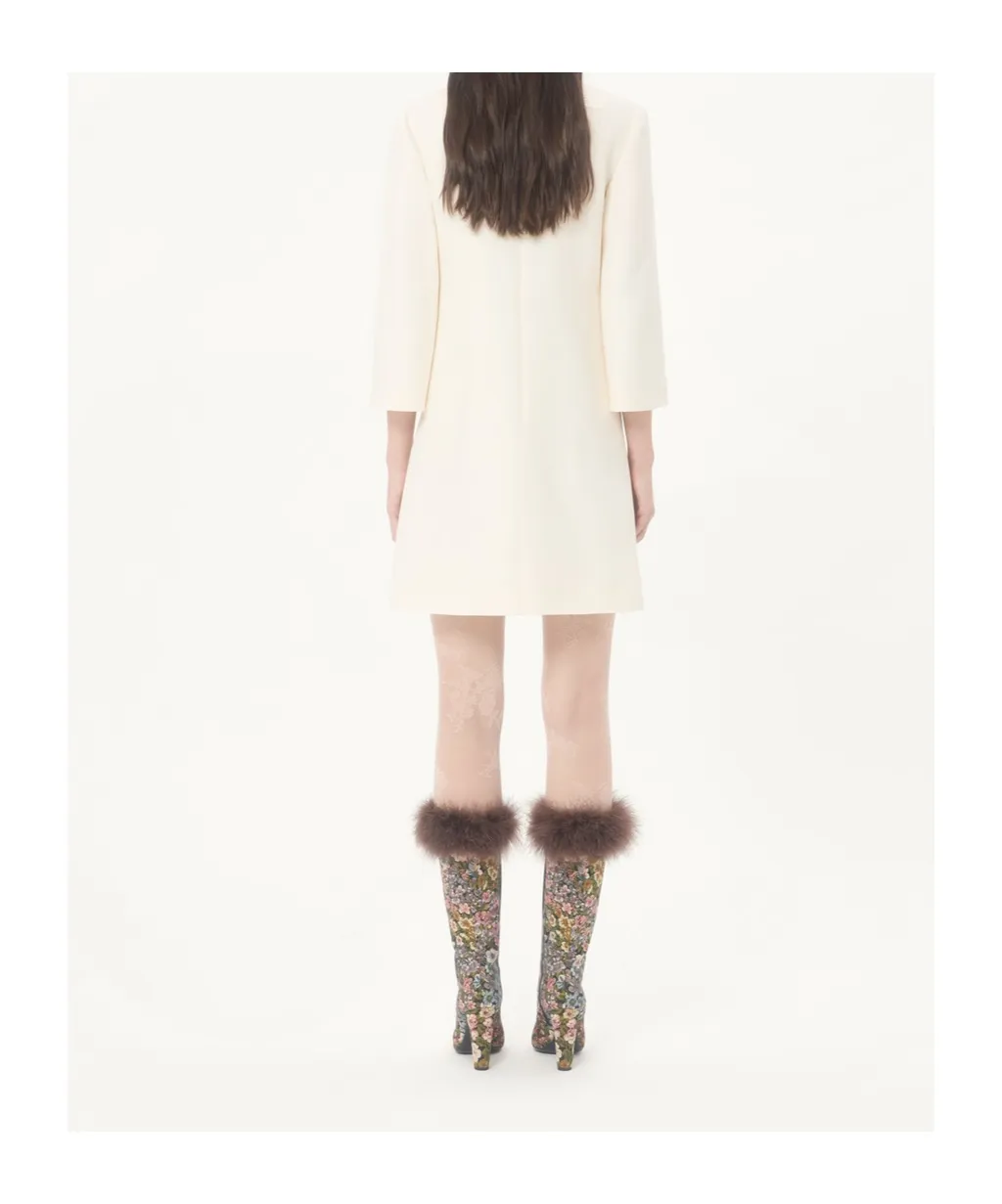Valentino Vlogo Plaque V-Neck Mini Dress