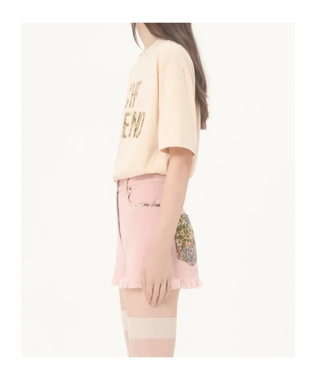 Valentino Logo Embroidered Crewneck T-Shirt