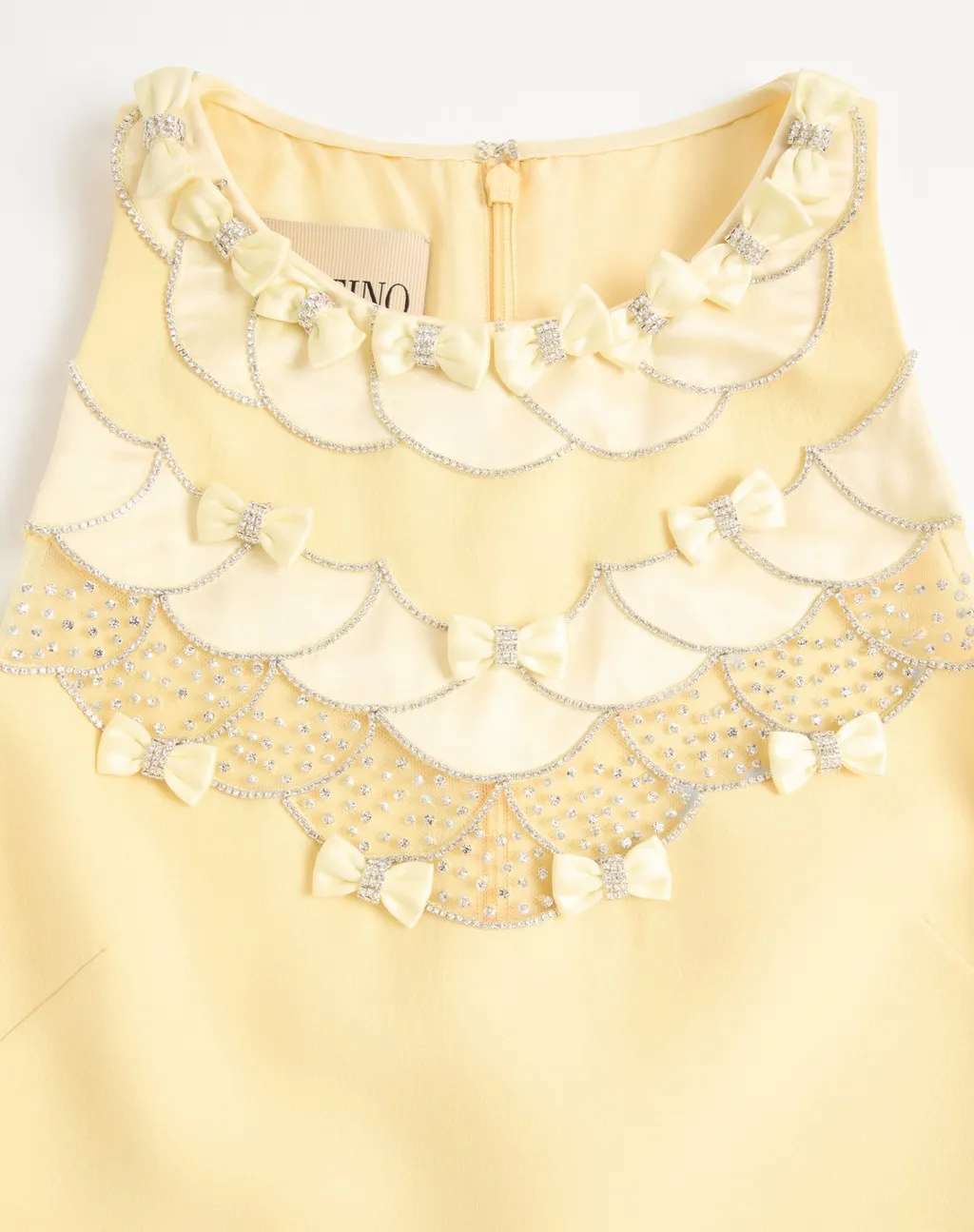 Embroidered Crepe Couture Short Dress