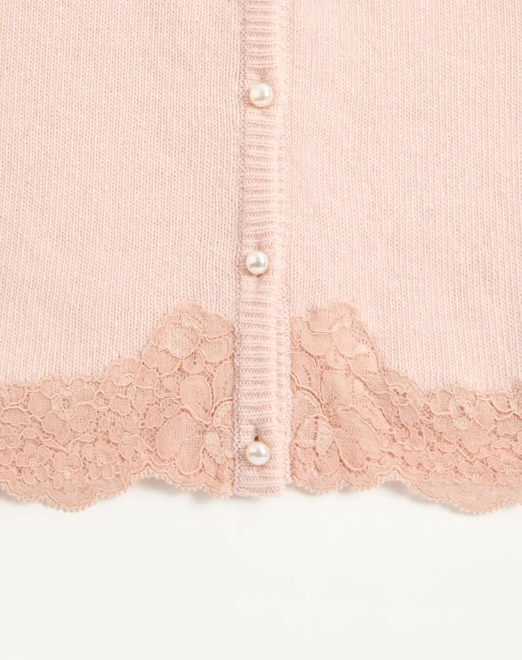 Wool Cardigan With Lace