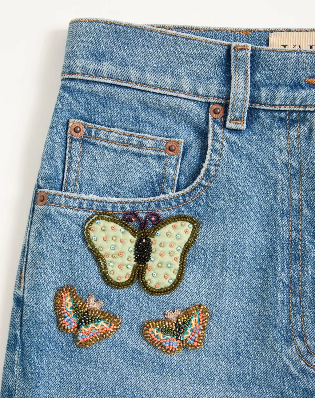 Embroidered Denim Trousers