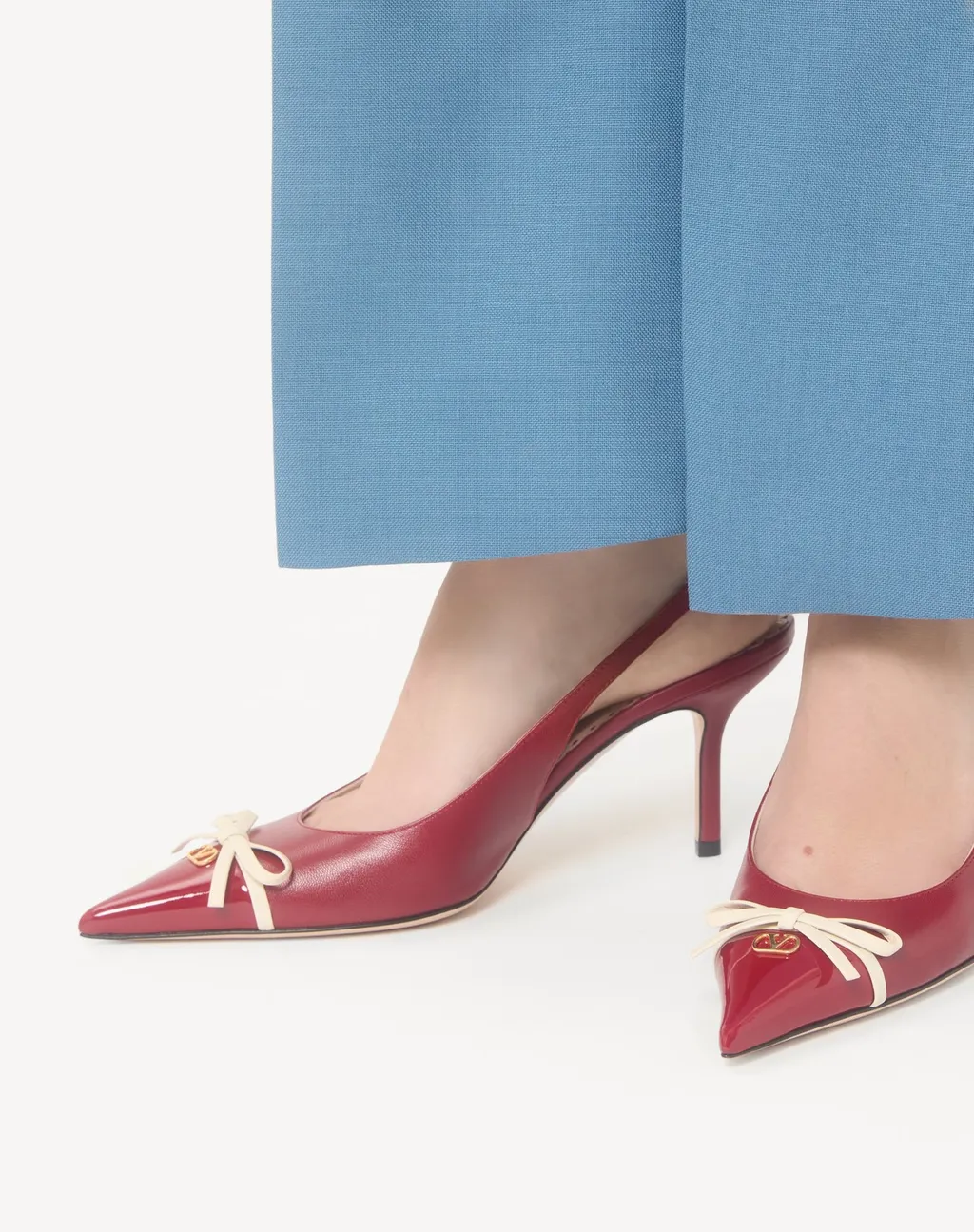 Bepointy Slingback Pump In Patent Leather And Kidskin 80Mm