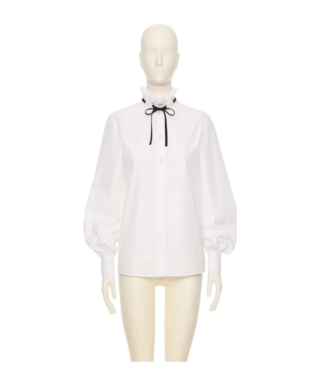 Valentino Ruffle Detailed Button-Up Top