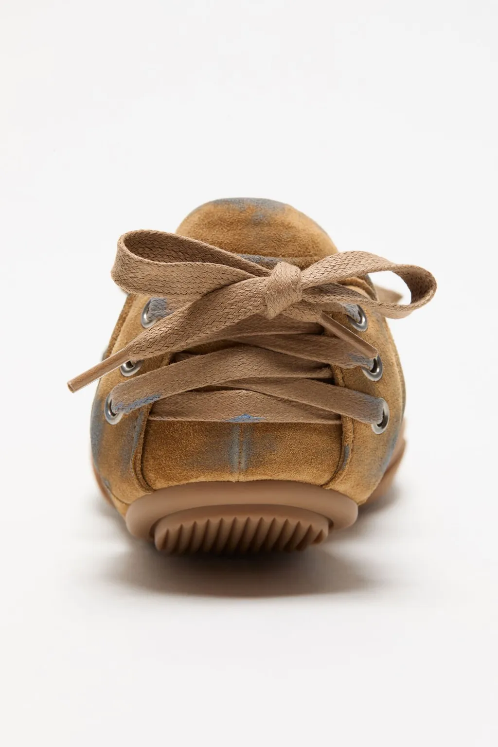 Lace-Up Suede Flats