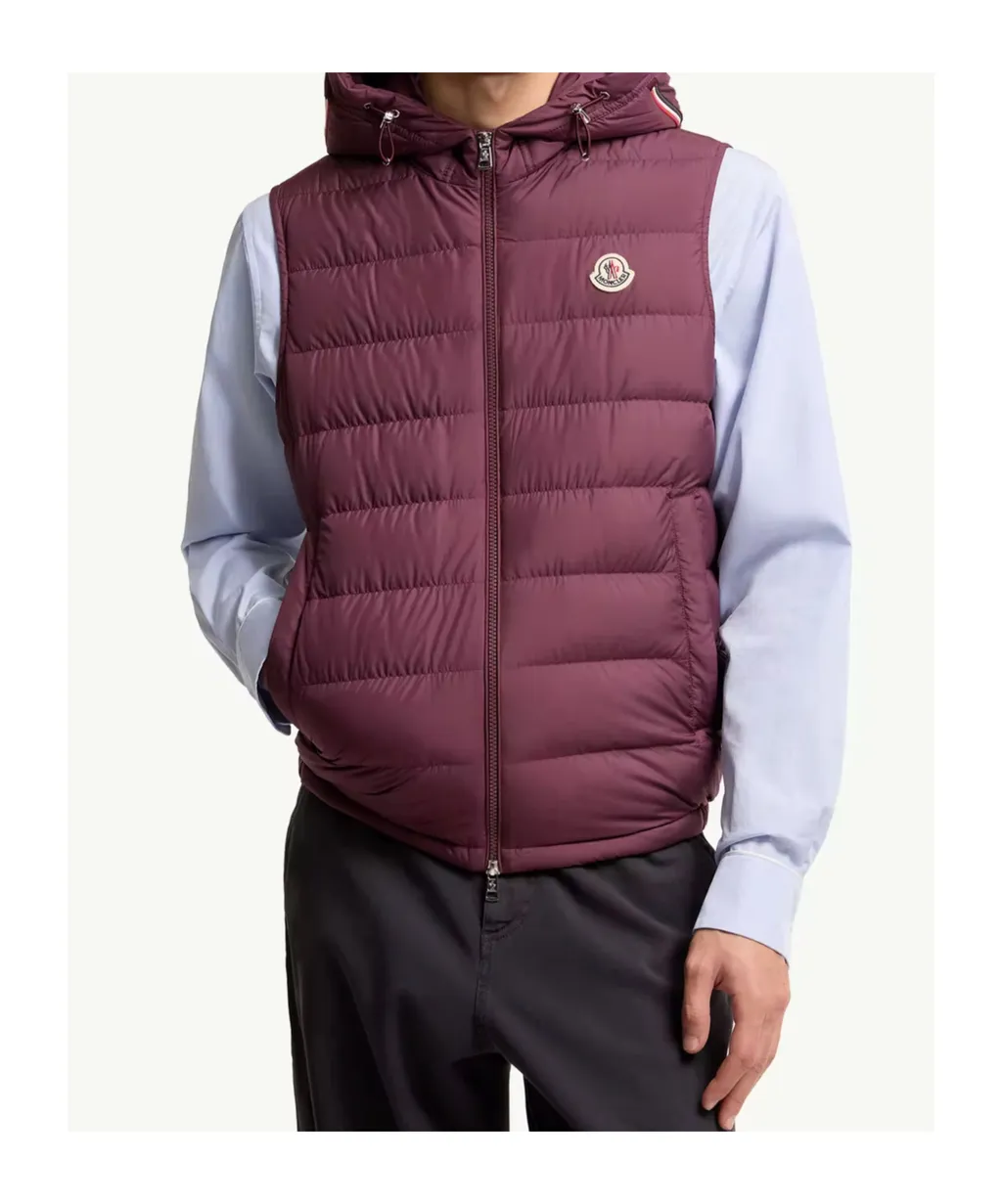 Moncler Logo Patch Zip-Up Hooded Gilet