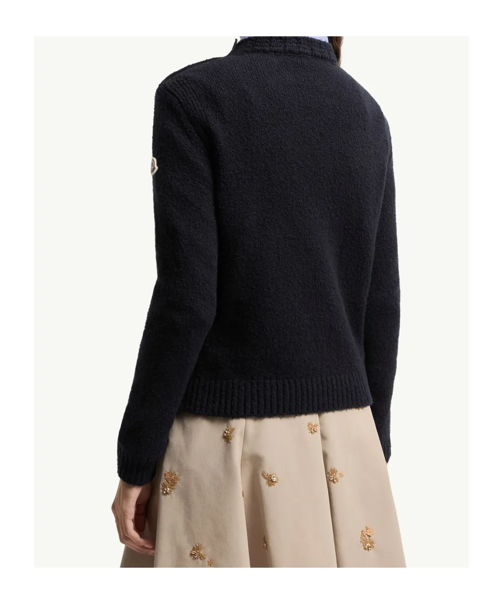 Embroidered Logo Cotton Blend Sweater