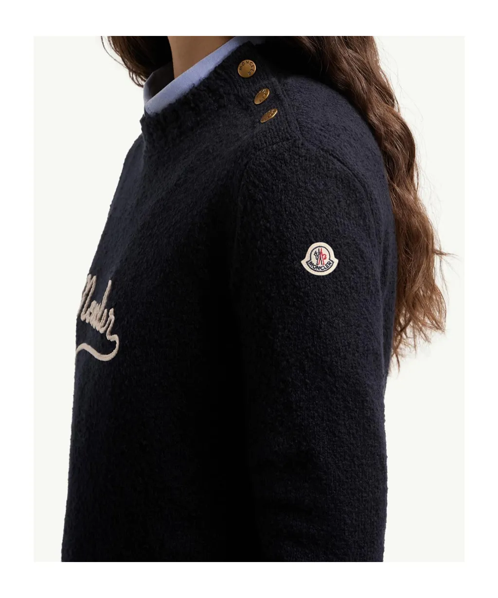 Embroidered Logo Cotton Blend Sweater