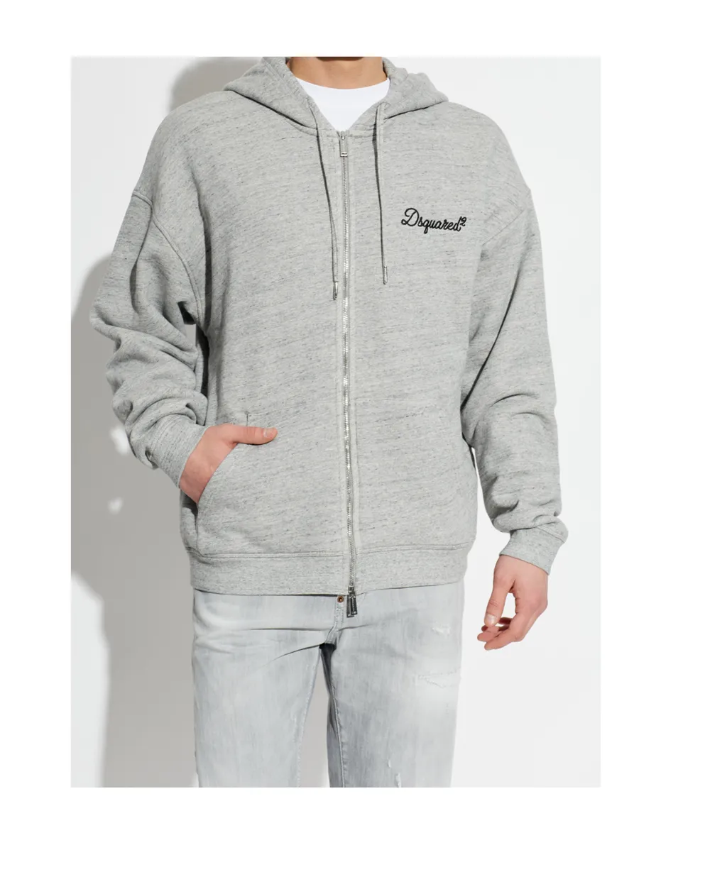 Dsquared2 Logo-Embroidered Drawstring Hoodie
