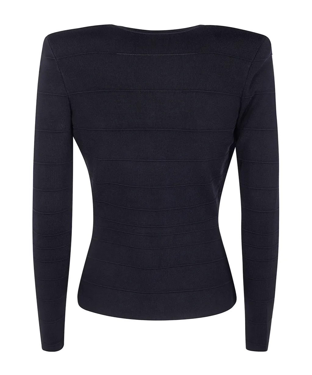 Elisabetta Franchi V-Neck Striped Cardigan