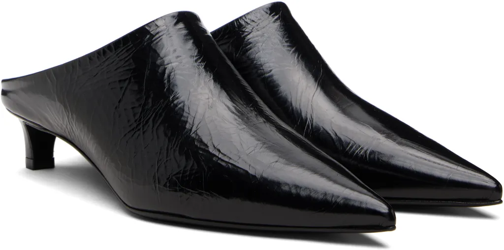 Pointed-Toe High-Heeled Mules