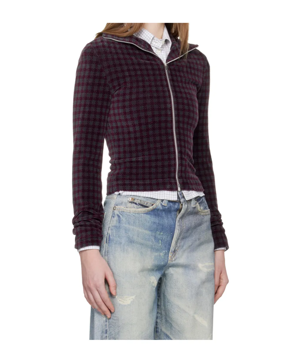 Zip-Up Patterned Cardigan